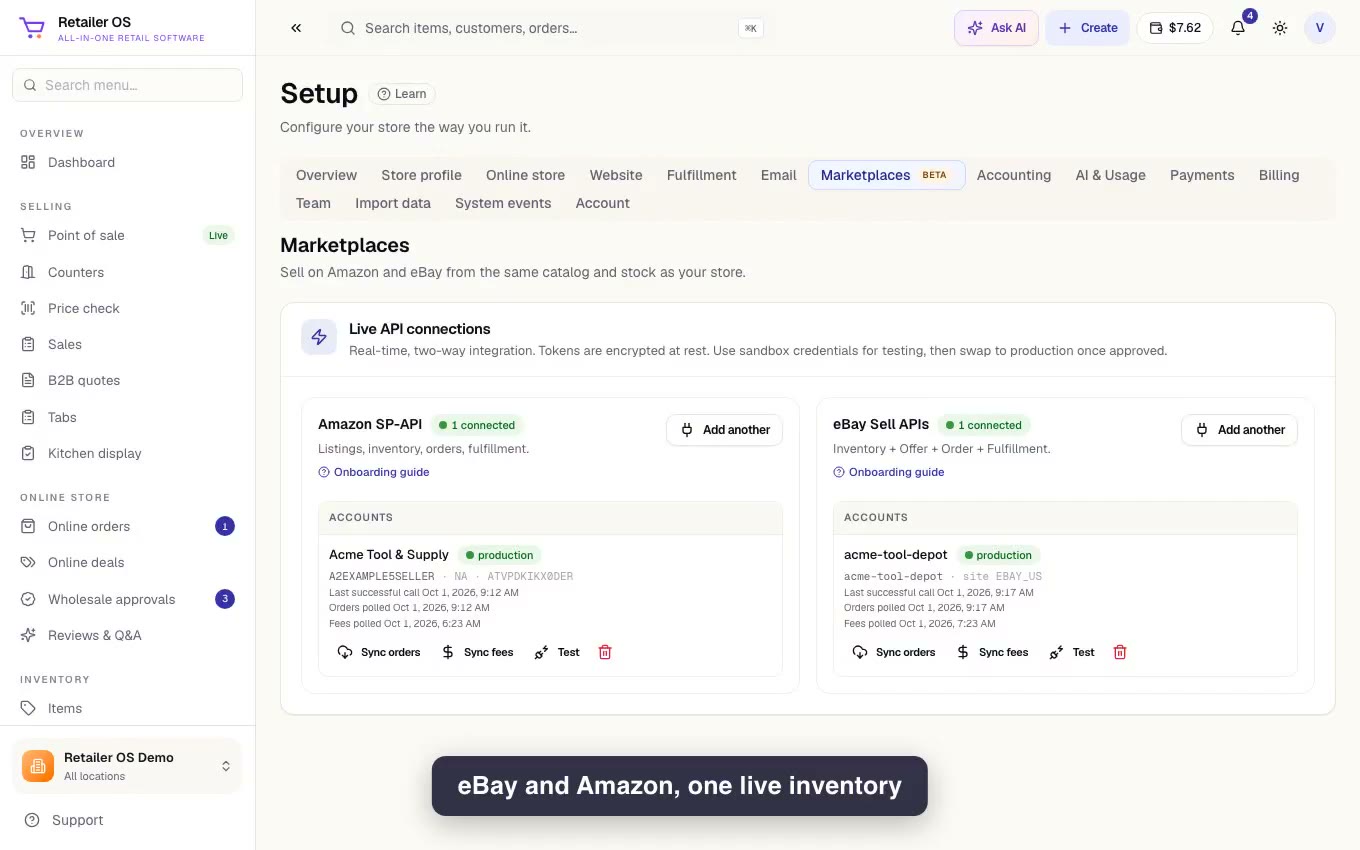 eBay + Amazon